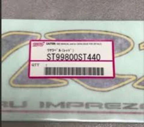 Genuine SUBARU OEM GC8 Impreza WRX STI Rear Trunk White Decal Sticker