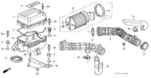 Genuine HONDA OEM INTEGRA TYPE-R B18C5 DC2 DB8 Air Intake Tube 17228-P73-000