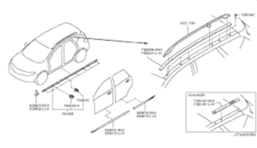 Genuine NISSAN 2009-2014 Murano Driver Front Lower Door Molding LH 80871-1AA2B