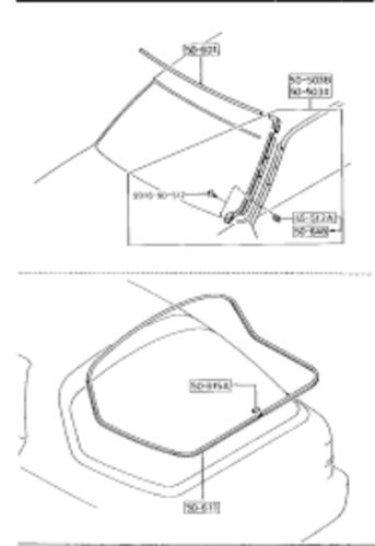 Genuine MAZDA OEM RX-7 FC3S Rear Glass Windshield Molding set