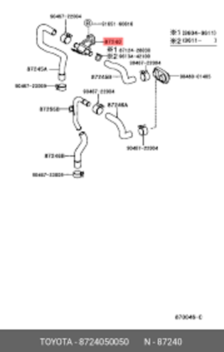 Genuine TOYOTA LEXUS LS400 UCF20 94-00 HEATER WATER CONTROL VALVE 87240-50050