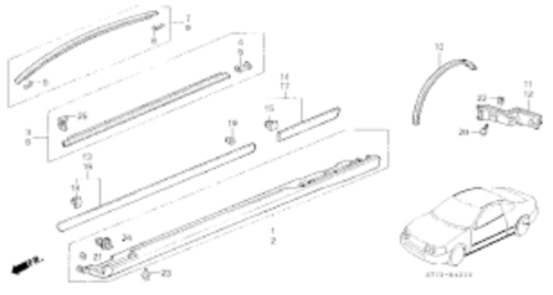 Genuine HONDA ACURA 3-Door Integra DC1 DC2 Front Door & Roof Molding Rh & Lh SET
