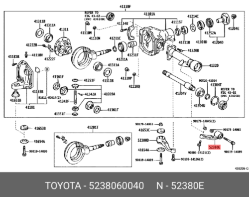Genuine Toyota OEM Land Cruiser Rear Housing Differential Support 52380-60040