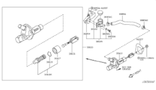 Genuine NISSAN OEM SKYLINE 370Z Z34 Clutch Master Cylinder 30610-JK00B