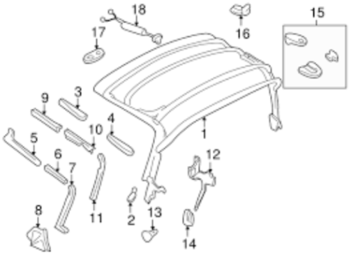 Genuine Mazda MX5 Miata Parts Convertible Soft Top Latch Lock Right 1990-2003
