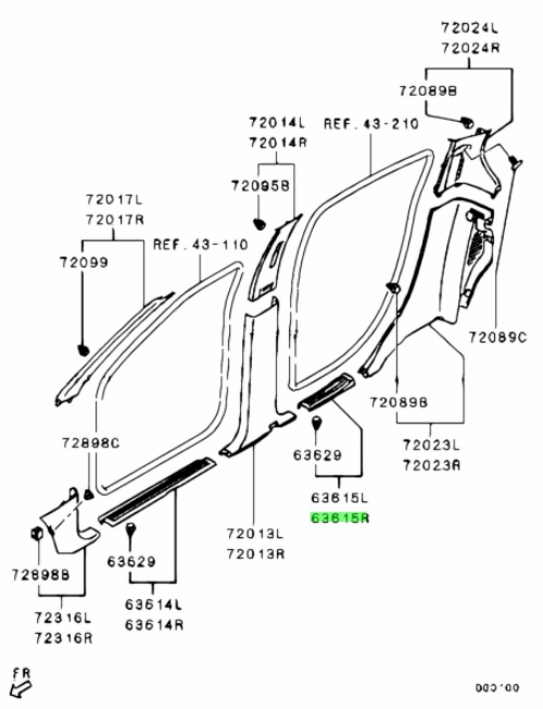 Genuine MITSUBISHI OEM L200 Triton Door Step Scuff Plate Rear Right MN123962HA