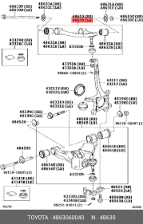 Genuine TOYOTA OEM 4Runner FJ Cruiser GX460 FRONT UPPER CONTROL ARM RH & LH Set