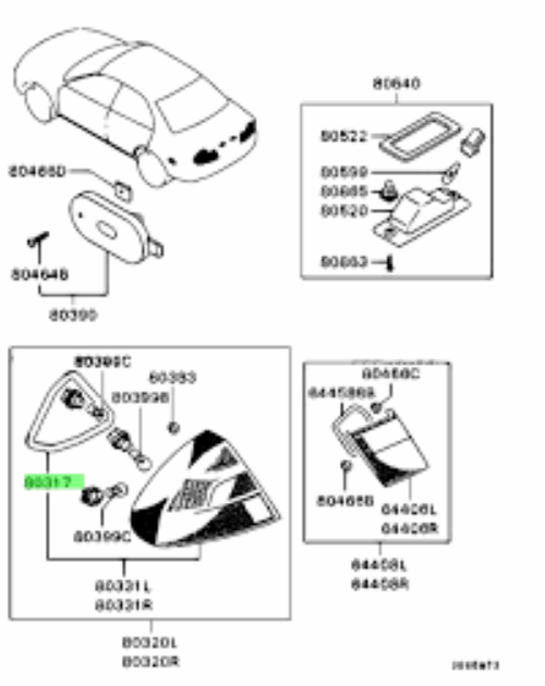 GENUINE MITSUBISHI OEM LANCER CP9A EVO5 EVO6 REAR COMBINATION LAMP GASKET SET