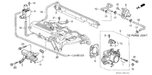 Genuine Honda OEM 99-00 Civic Si B16A2 EM1 DOHC VTEC Throttle Cable Bracket
