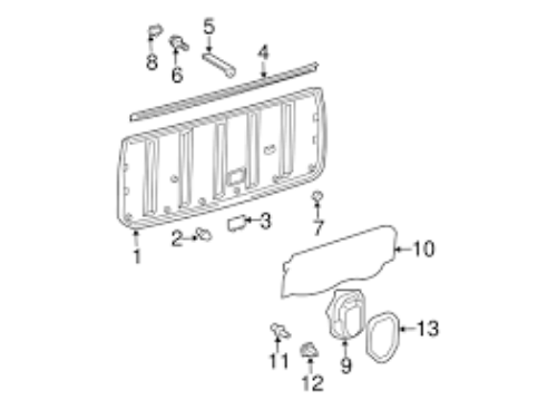 Genuine TOYOTA OEM 04-09 4RUNNER INNER BACK DOOR GLASS WEATHERSTRIP 68291-35021