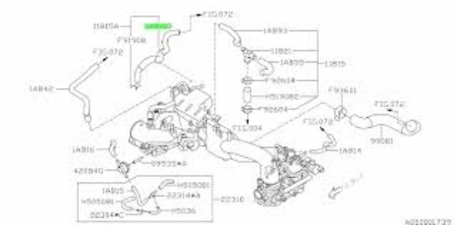 Genuine SUBARU OEM IMPREZA S11 FORESTER OEM HOSE-VACUUM G22 99071AB103