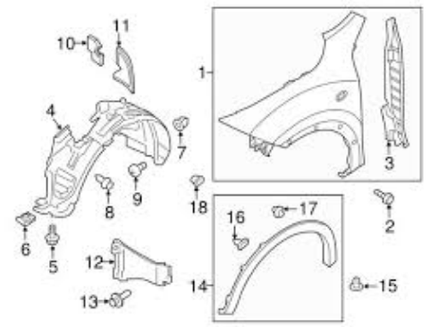 Genuine NISSAN OEM Juke Passenger Front Fender Wheel Opening Arch Molding