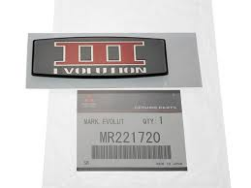 Genuine MITSUBISHI OEM LANCER EVO3 CE9A "EVOLUTION III" Rear Emblem Badge