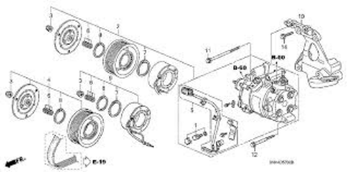 Genuine HONDA OEM Civic A/C Compressor Clutch 38900-RNC-Z51