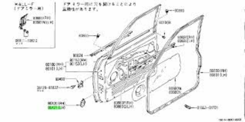 Genuine DATSUN OEM B310 Door Lower Hinge Ass'y LH Side 80421-C6000