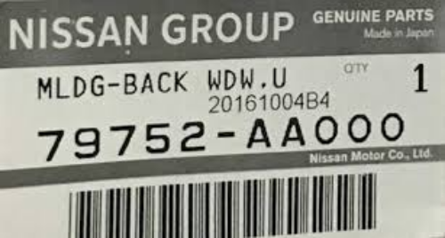 Genuine Nissan OEM Rear Window Upper Molding GTR R34 BNR34 79752-AA000