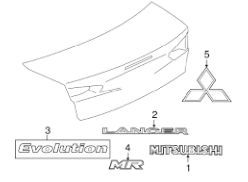 Genuine Mitsubishi OEM Emblem & Badge Kit Lancer Evolution 2008-2016 7415A214