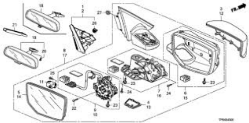 Genuine Honda OEM Acura Passenger Mirror Cover 76201-TA0-A01ZE
