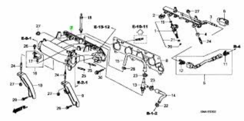 Genuine HONDA OEM CIVIC FD2 Intake Manifoldo 17100-RRC-000