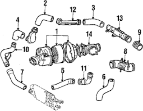 Genuine Toyota OEM Supra MK3 1987-92 7MGTE Turbo Intake Hose Tube 17882-42012