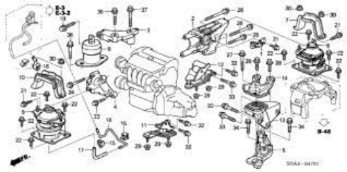 Genuine Honda OEM Trans Mount Front Lower ACCORD WGN ALMA 50850-SDA-A00