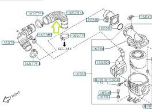 Genuine Nissan OEM PATROL SAFARI GU Y61 ZD30 Intake Air Duct Hose 16578-VC12A