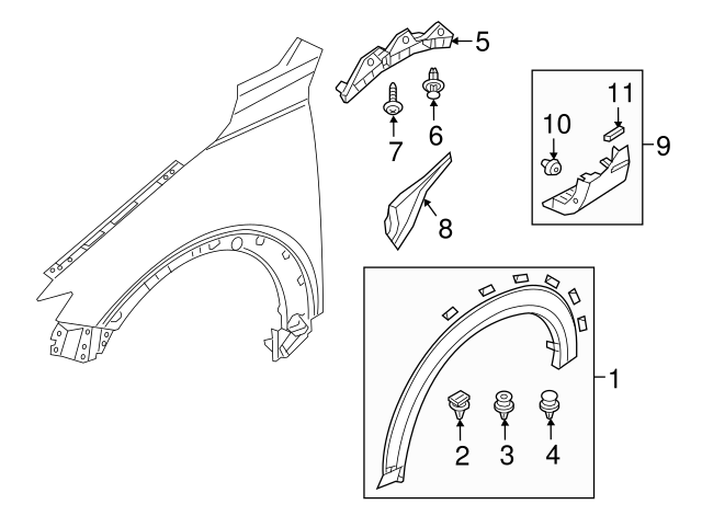 Genuine Mazda OEM 2016-2019 CX3 LEFT SIDE Wheel Opening Molding D10E-51-W30C