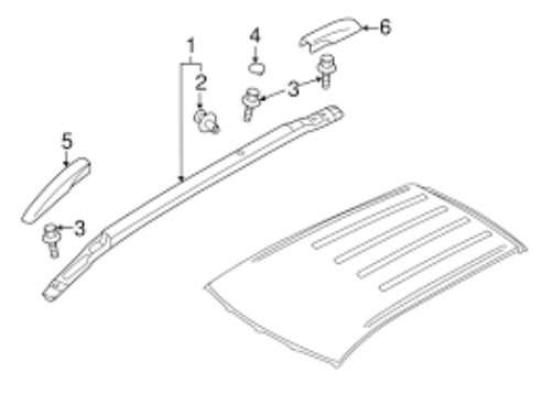 Genuine Mitsubishi OEM Cover Roof Rack RR LH RVR (CANADA/MMNA) 7661A179