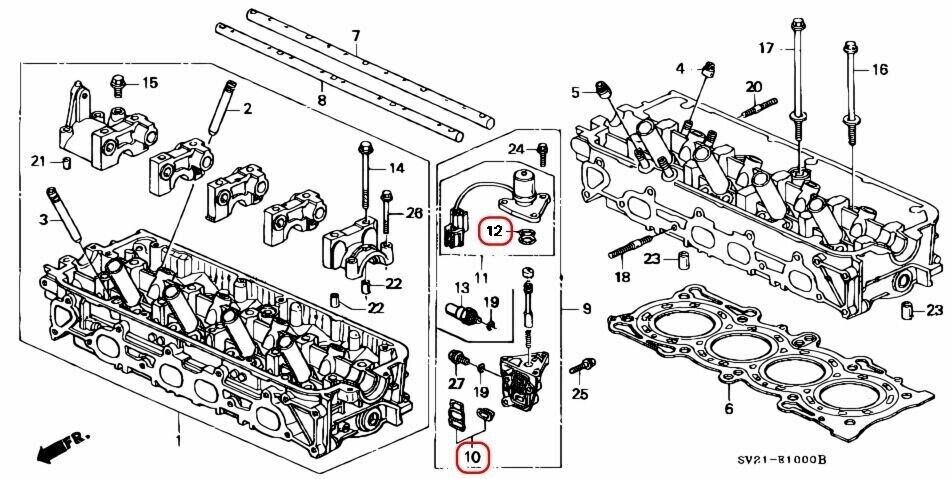 GENUINE HONDA OEM 94-02 4cyl Upper & Lower VTEC Solenoid Gasket Set