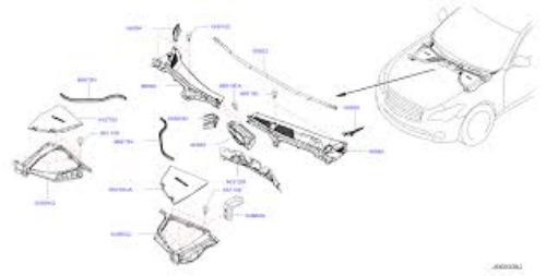 Genuine NISSAN OEM Infiniti Cover Front Fender PLASTIC Parts 66894-1MA0A