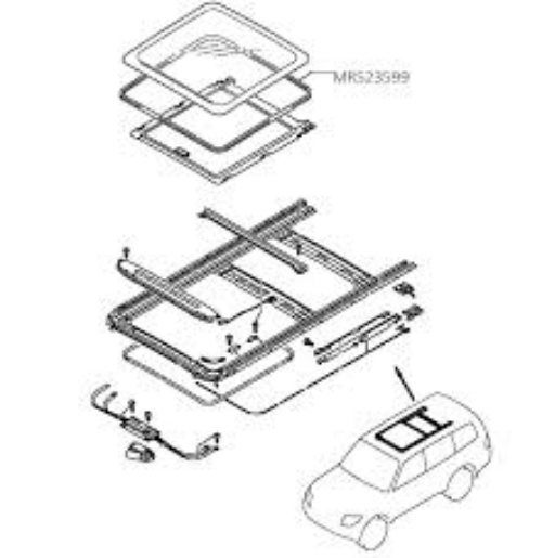 Genuine Mitsubishi OEM Montero Pajero V63W Sunroof Lid Weatherstrip MR523599
