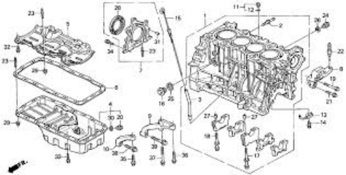 HONDA OEM Acura Engines Replacement Rear Main Seal Integra B18 B18C B18C1 B18C5