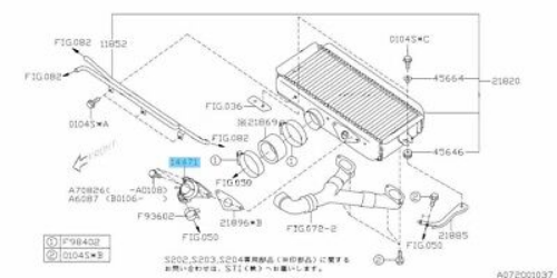 Genuine Subaru OEM Impreza STI Applied A B Blow-off valve 14471AA112 GDB GGB JP