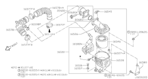 GENUINE NISSAN OEM PIPE RUBBER 16578-VC11B