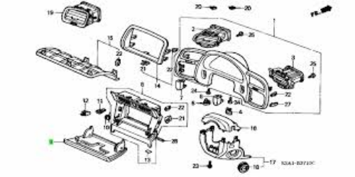 Genuine HONDA OEM S2000 AP1 Cool Silver Radio Lid Cover 77252-S2A-901ZE