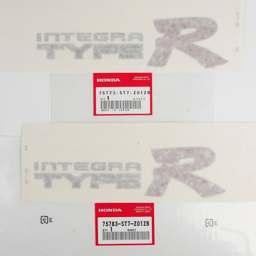 Genuine Honda OEM Acura Integra TYPE R Side & Rear Decals Stickers Black Outline