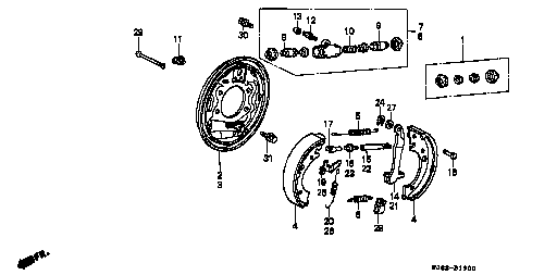 GENUINE HONDA FITS ACTY REAR BRAKE SHOE SET 43153-SJ6-023