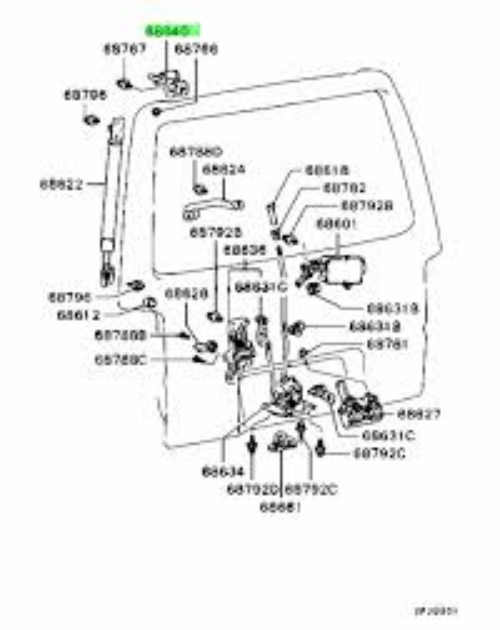 Genuine Mitsubishi OEM HINGE, TAILGATE L300(EUR) 1986/11-2013/03 MB337442