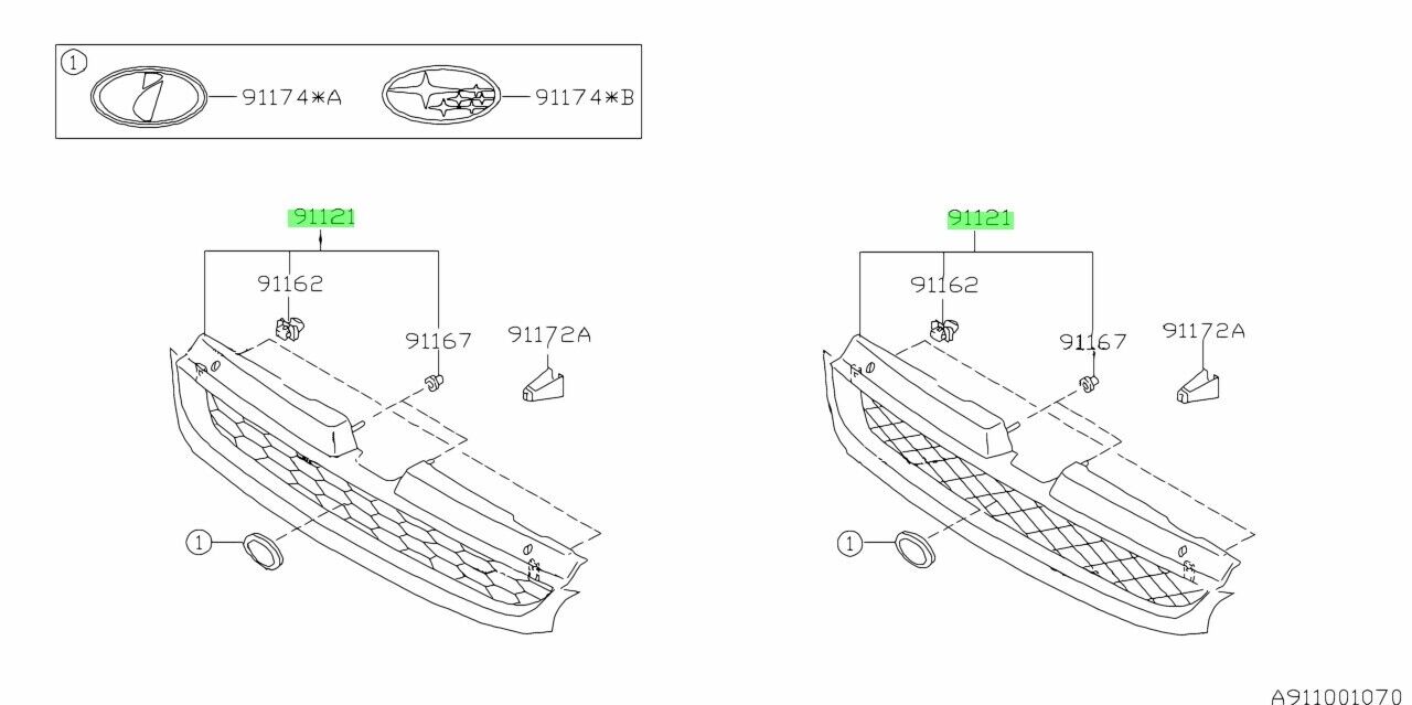GENUINE SUBARU OEM GRILLE RADIATOR 91065FA200NN