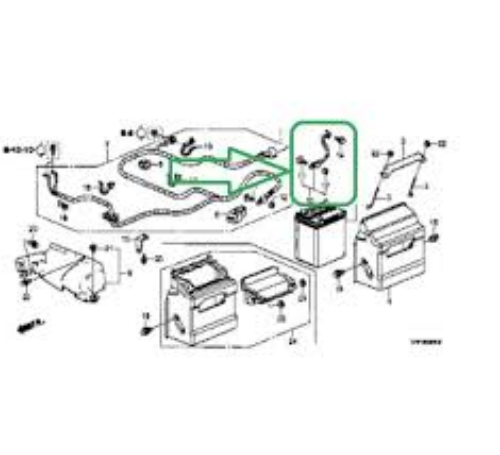 Genuine Honda OEM ACTY Battery Cable Earth Assy. 32600-TP8-000