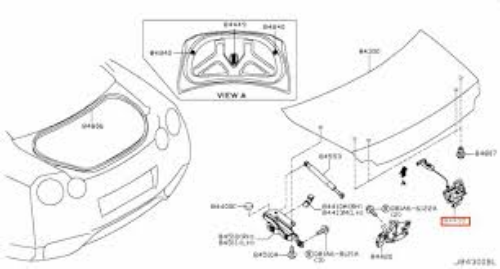 Genuine Nissan OEM R35 GT-R R35GT-R trunk lid lock assembly 84630-62B0A