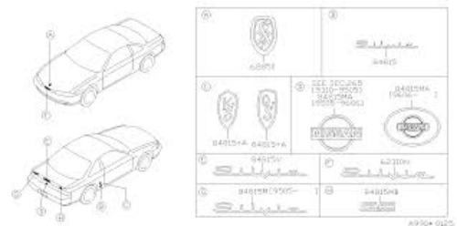 Genuine NISSAN OEM 95-98 240SX Silvia S14 Rear Trunk Silvia Emblem Badge Chrome