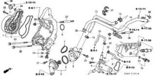 Genuine Honda OEM Acura Engine Water Pump w/ Gasket 2002-2006 RSX 19200-PRB-A01