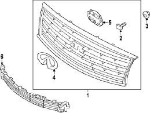 Genuine NISSAN OEM Infiniti Q70 Y51 Front Base Emblem Grill Bracket 62866-4AM0B