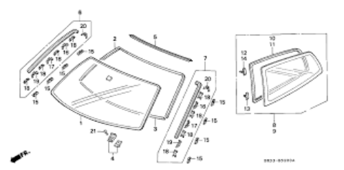 Genuine Honda OEM Strip Rubber Molding QUARTER MOLDING Right 73810-SR3-000
