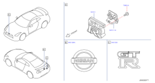 Genuine Nissan OEM R35 GT-R 2022 Trunk Emblem 84890-6HV0A
