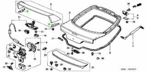 Genuine HONDA Integra Type R DC5 Rear Wing Spoiler Gasket Sponge Set of 2 RSX