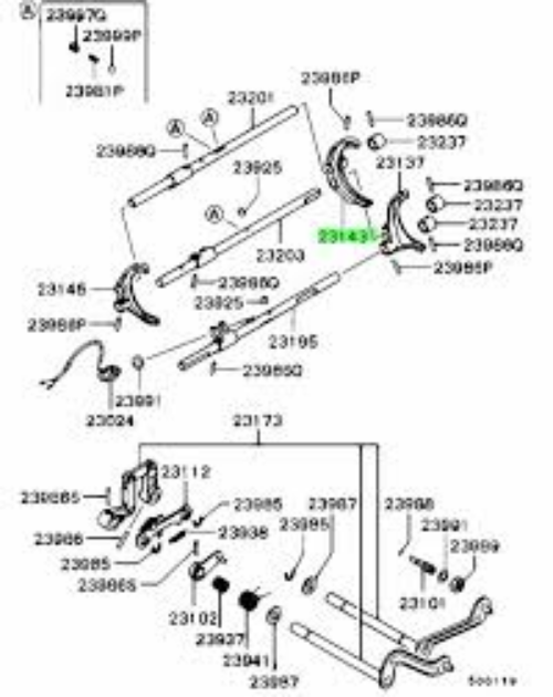 Genuine MITSUBISHI OEM MONTERO SPORT M/T Gearshift 1St & 2Nd Fork MR195475