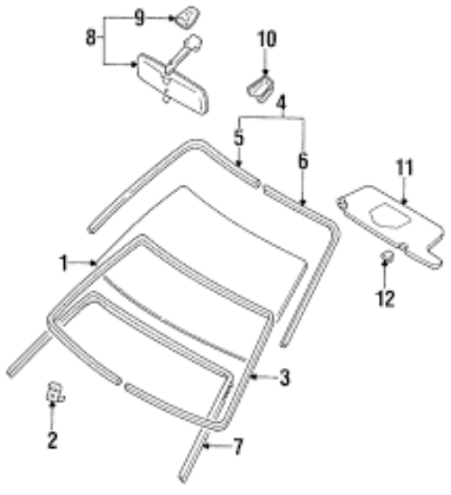 Genuine NISSAN Silvia S14 240SX 200SX Fastener Molding Windshield 72725-70F00