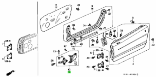 Genuine HONDA OEM NSX NA1 NA2 Left Door Checker Comp 72380-SL0-013
